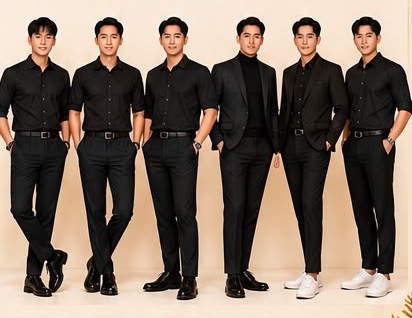 Contoh outfit hitam untuk pria